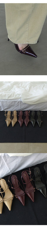 BUCKLE STRAP STILETTO HEEL (3COLORS!)