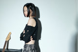 C BOLERO OFF SHOULDER KNIT TOP_BLACK