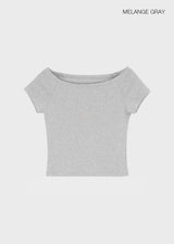 [B-BASIC] スタンダードスリムオフショルダー半袖Tシャツ (2 SIZE)