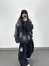 bomber washing hooded jumper
