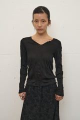 Crinkled V-Sleeve (Black)