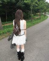 レース フリル ワンピース