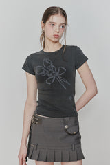 FRAGILE GRAPHIC TEE charcoal