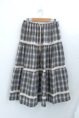 Hazel latte checkered skirt