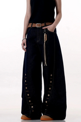 Raw Button Blade Jeans