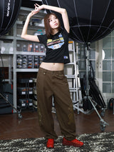 レーシングピケポロシャツ (BLACK)
