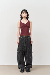 Rounding Dyeing Cargo Pants (2color)