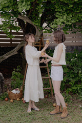 Carrot ribbon skirt_ivory
