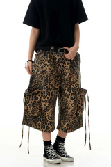 Leopard Print Cargo Jorts