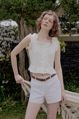 Classic linen shorts_white