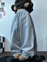 FLEECE❤TRACK BIG POCKET LONG WIDE BALLOON PANTS 🖤🩶💛4COLOR