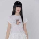 キャット ウィズ ア フラワー Tシャツ