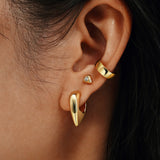 gold daily 14k gold plating + 925 silver ear cuff E067-01G