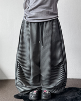 Surpassing 5,000 units sold Striped Linen Balloon Parachute Long Pants 3 Color 