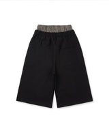 ボクサーレイヤードバミューダスウェットパンツ - ブラック