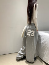 23 patch wide sweat pants(3color)