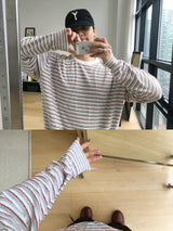 No.1698 stripe side button KNIT (3color)