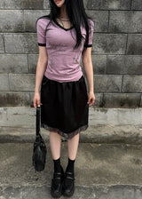 Satin Archive Lace Midi Skirt