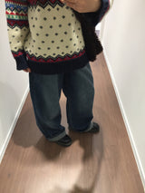 [MD Pick] ティールピーチフリースリネッドロールアップジーンズ (1 Color)