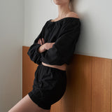 Mellow Cotton Bloomer Shorts_Black