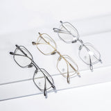 Knouun Square titanium glasses CODE. 102. A Yellow Glod