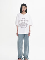 スローガンブラープリント半袖Tシャツ