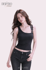 Back-Point Racer Asymmetrical Sleeveless Top