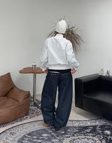 Foreign studded herringbone pants
