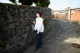 Fore Striped Shirred T-shirt (2color)