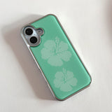 [Epoxy] hibiscus(mint) silver bumper case