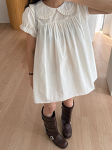 pleats collar mini dress 