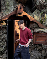 Seron V-Neck Patch Knit