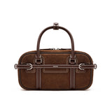 muva. Cowhide‑Velvet Boston Bag, Shoulder & Cross‑body Women’s Purse, 2025 New for Autumn‑Winter Daily Commute, New Arrival Nov 7