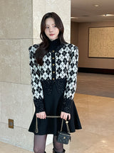 Obel Argyle Puff Knit Cardigan