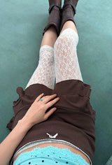 レース カプリ レギンス