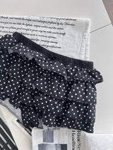 DOTINA Ruffle Dot Mini Pants Skirt (Black)