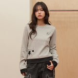 ドットアップリケレイヤード長袖Tシャツ