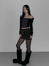 cream belt knit skirt(2 color)