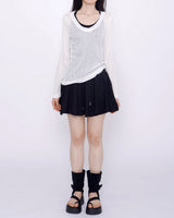 Yeori 3-Piece Set: T-shirt + Sleeveless Bra Top + Elastic Skirt Shorts