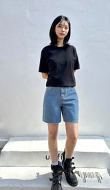MEDIUM INDIGO DENIM SHORTS code 25008