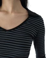 Theone Wide Collar Slim Long Sleeve