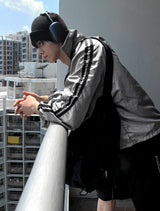 Lightweight High-Neck Side Track Wind Jacket 4color