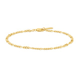 gold philia curve chain 14k gold plating + 925 silver bracelet B063-02G