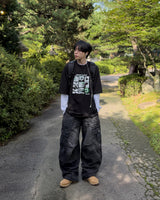 バーン ダイアゴナル カーゴ ワイド デニム パンツ