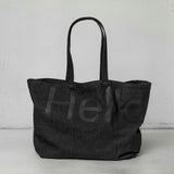ビッグトートバッグ - ヘビーストライプデニム