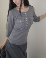 Naan Two-Pocket 7-Sleeve T-Shirt