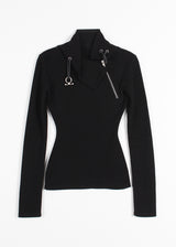 HIGH NECK ZIPPER TEE