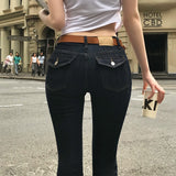 [MADE] Pair, back pocket flared denim pants