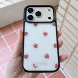 [MADE][Glass Bumper Case] Strawberry embroidered knit case Red