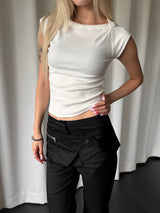 Boat neck slim rib t-shirts(5color)